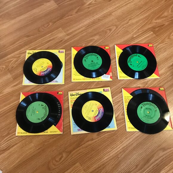 Disneyland 45 RPM Vinyl Records Lot Of 6 With Storybook Sleeves - Picture 2 of 10